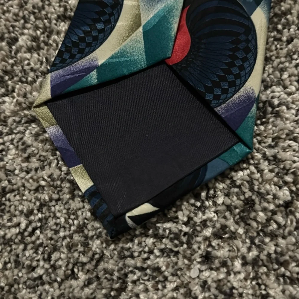 Editions by Van Heusen Blue/Red/Tan/Teal Neck Tie 100% Polyester